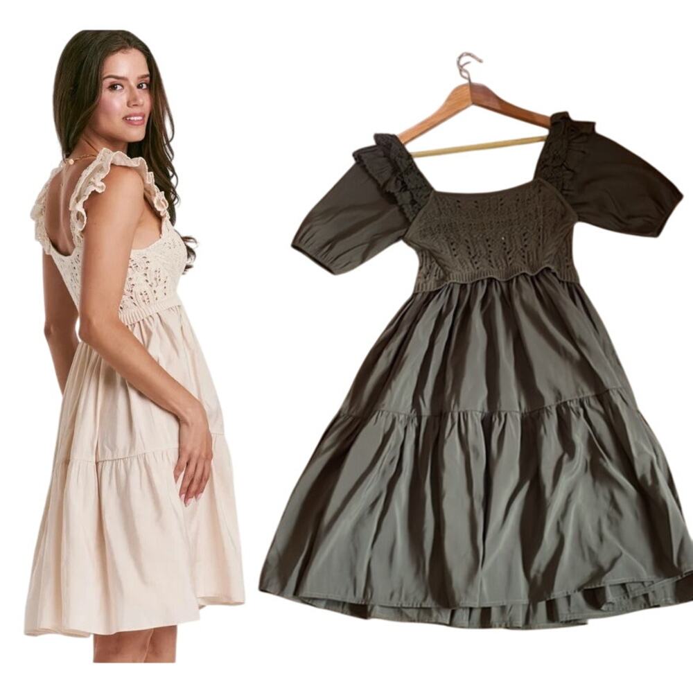 ANOTHER LOVE Clementine Dress in OLIVE GREEN Fairy Core Size XS
